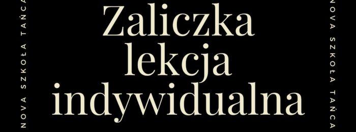 Zaliczka lekcja indywidualna